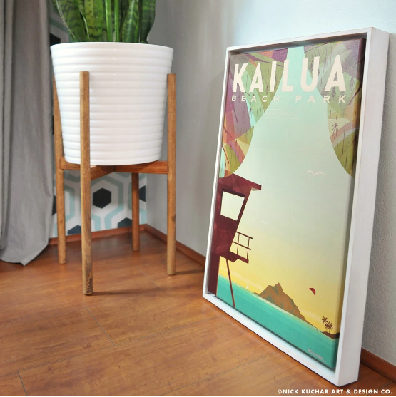 Kailua Beach Park - Framed Canvas