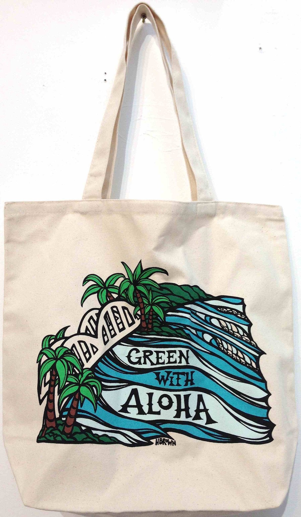 Halara Graphic Solid White Green Tote One Size - 61% off