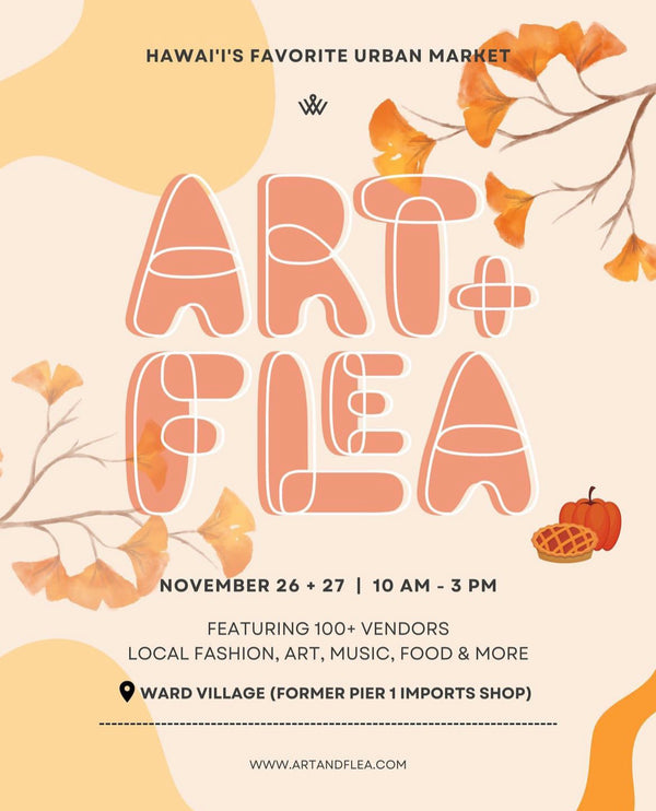 Please come by and shop with us at Art + Flea on November 26 & 27!!