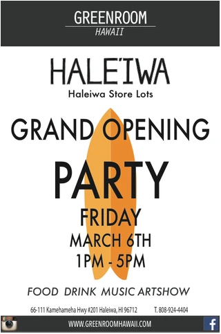 Greenroom Haleiwa Grand Opening Party