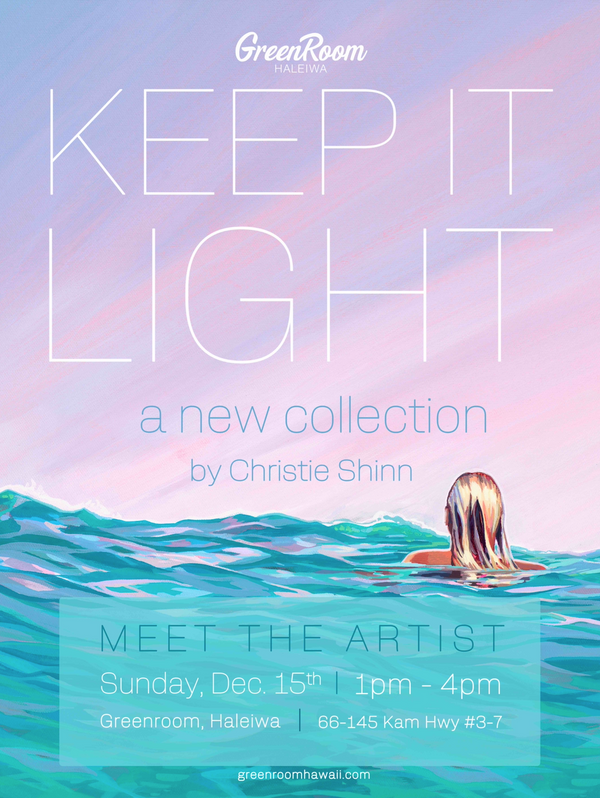 'Keep it Light" Art Exhibition by Christie Shinn on Sunday, December 15th 1pm - 4pm!