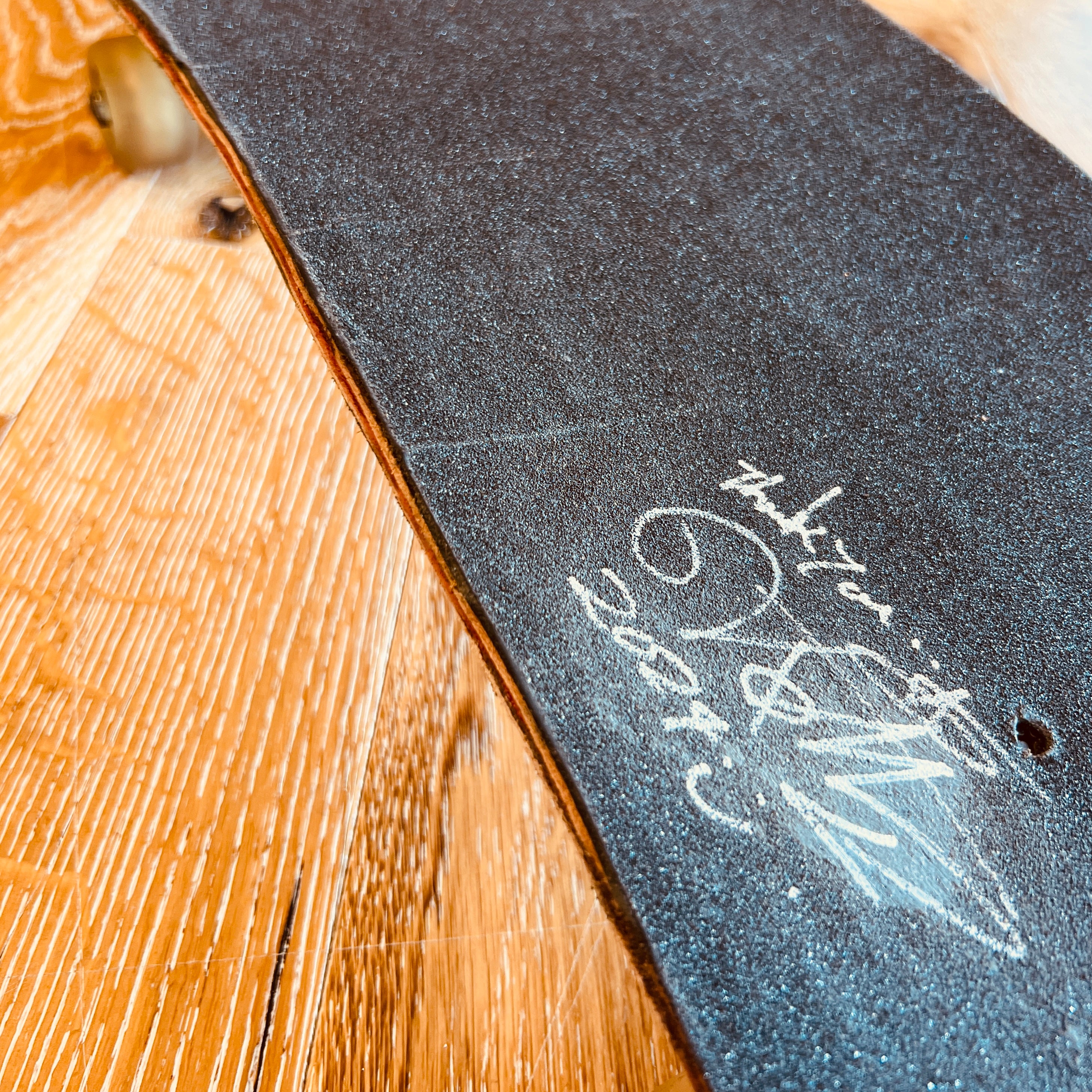 Original Leather Skateboard Art - ALOHA