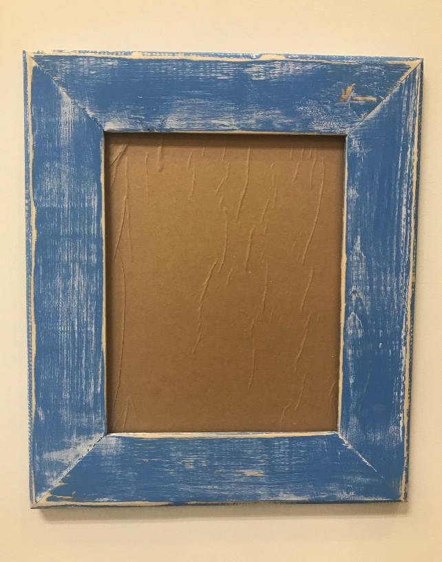 Heather Brown Original Handmade Wood Frame - Blue