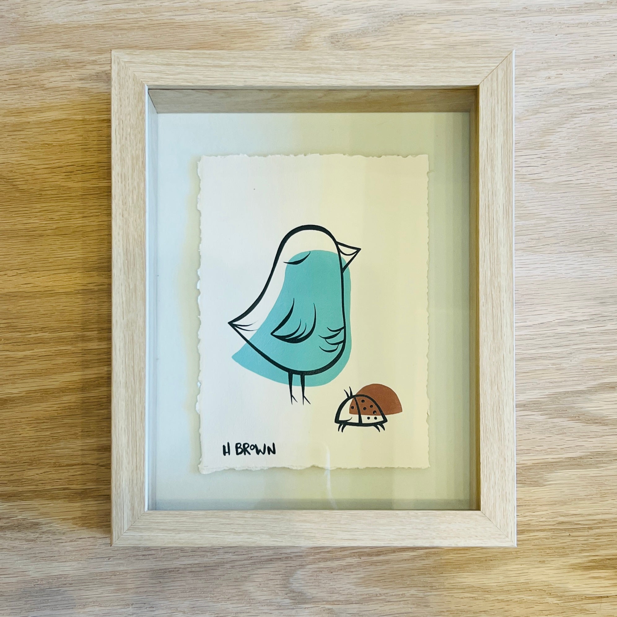 Framed Original on Paper Study #2731 - Blue Owl