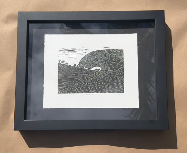 "8ft@19sec" Original Linocut