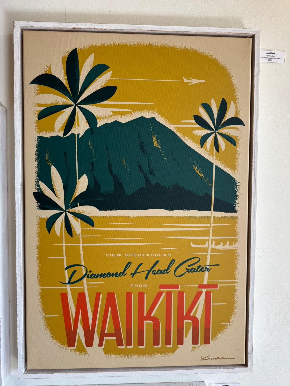 Diamond Head Crater (Waikiki) - Framed Canvas