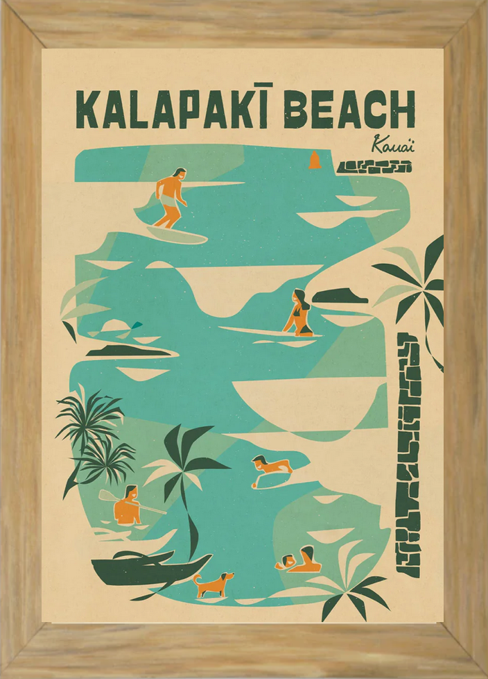 KALAPAKI BEACH Framed Print