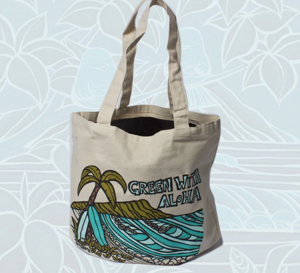 Green With Aloha Diamond Head Tote Bag