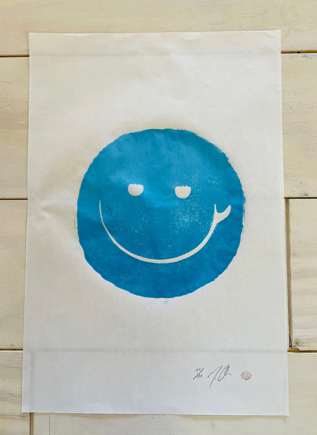 Surf Smile Block Print Version Arist Proof