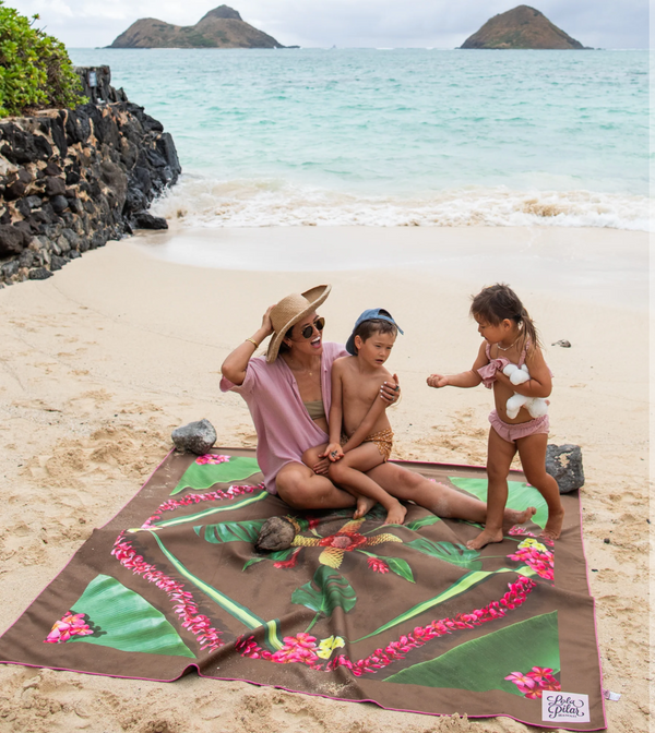 Lei With Me Large Beach Towel by Lola Pilar