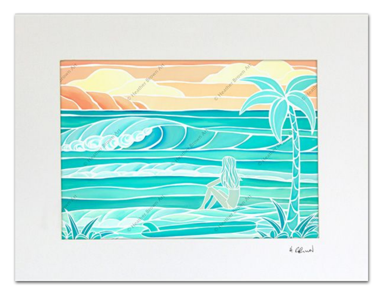 Heather Brown 〝Beach Girl〟 Beach Girl - Heather Brown - Canvas Giclée - Limited Edition Print