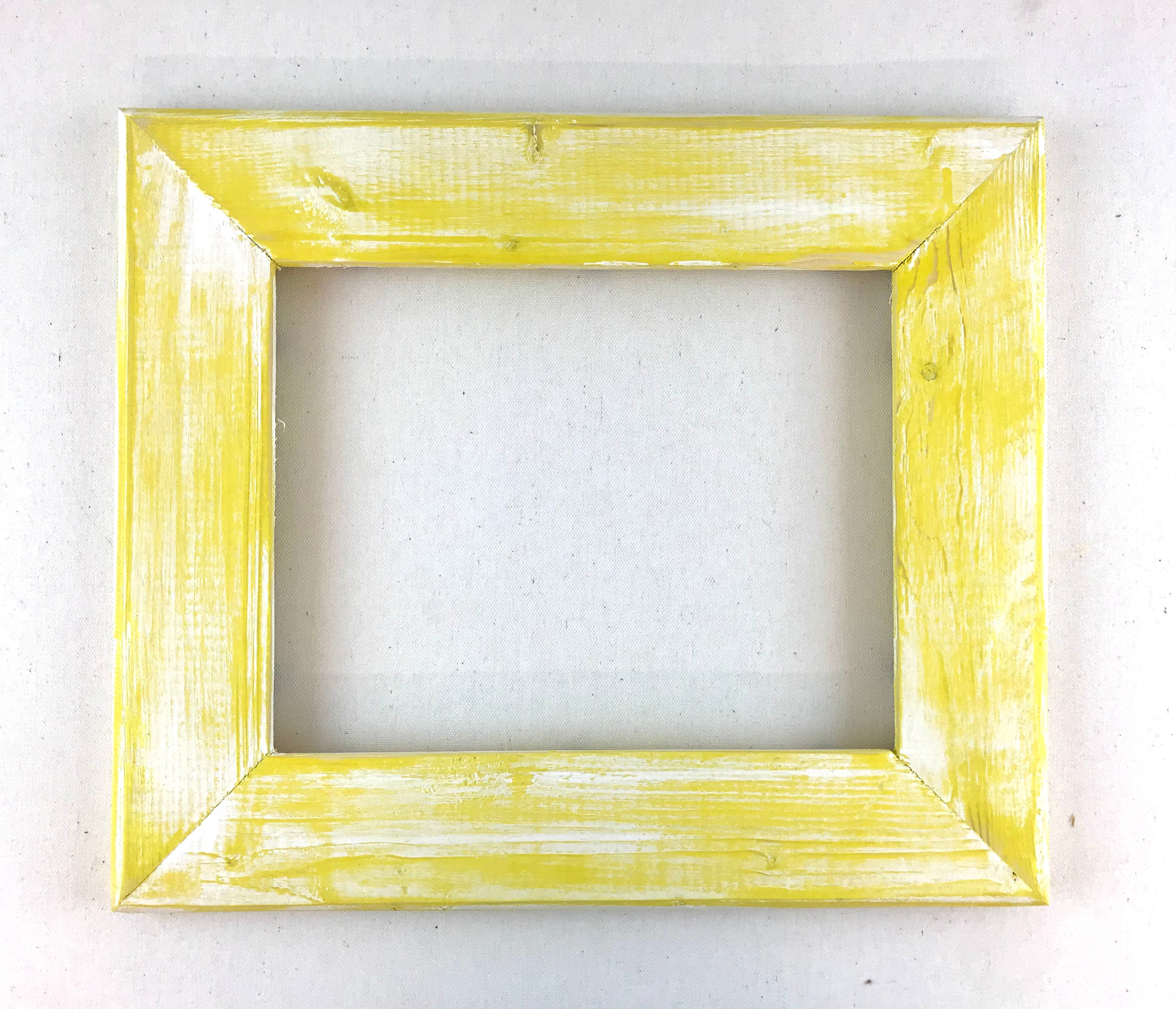 Heather Brown Original Handmade Wood Frame - Yellow