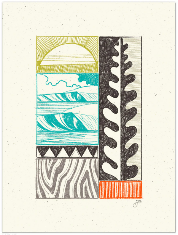 "Sea Blocks 1" Paper Print