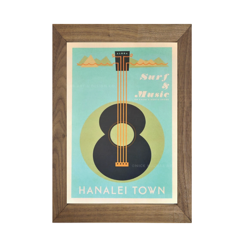 HANALEI TOWN Framed Print