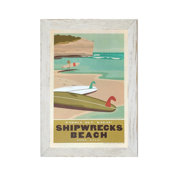 SHIPWRECKS BEACH Framed Print