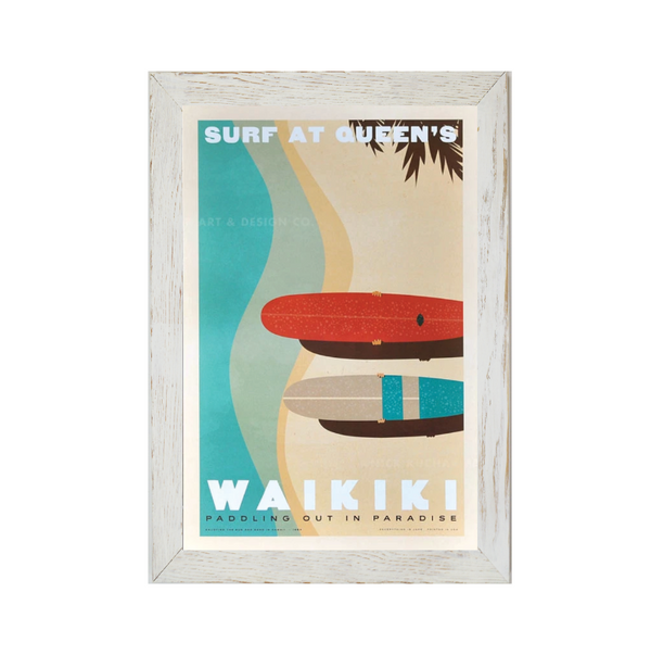 WAIKIKI SURF AT QUEEN'S Framed Print
