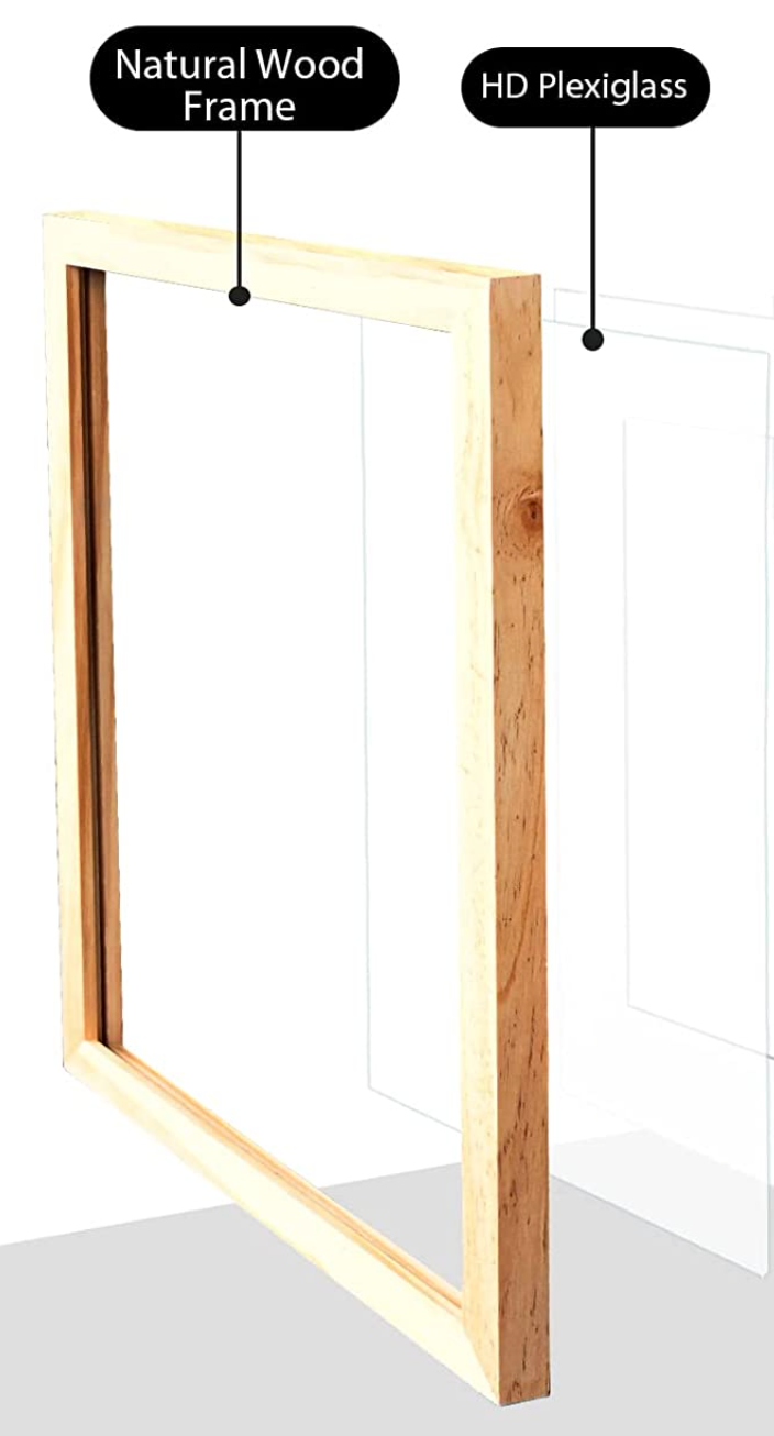 11x14 Natural Wood Frames with Acrylic Plexiglass