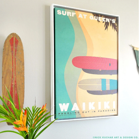 Surf at Queen's - Framed Canvas